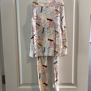 Kids Cotton Pajamas in Multicolor Scribble Design